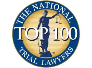 Logo of The National Trial Lawyers Top 100 featuring Lady Justice